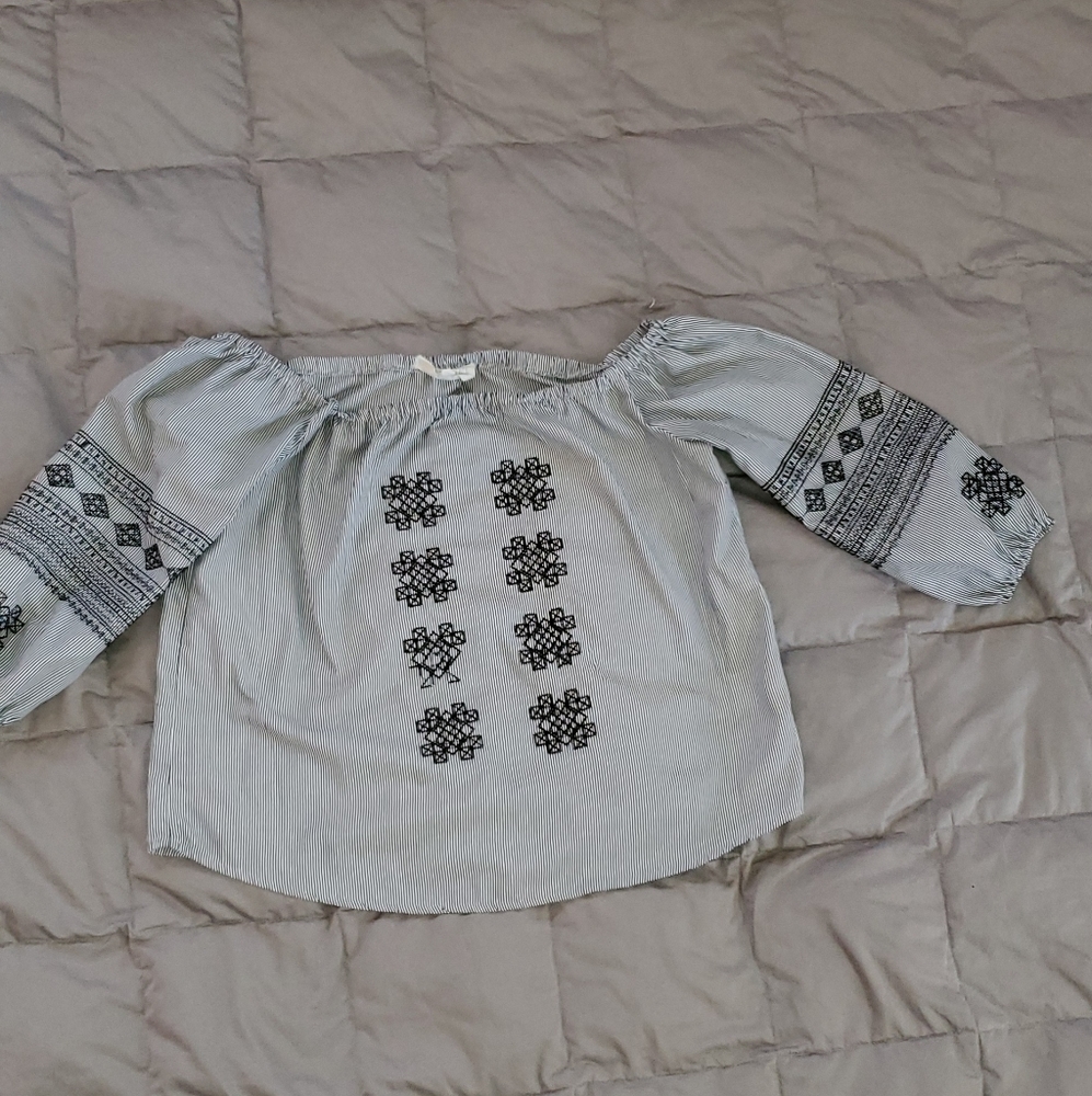 Buckle sweet wanderer Stripe blouse